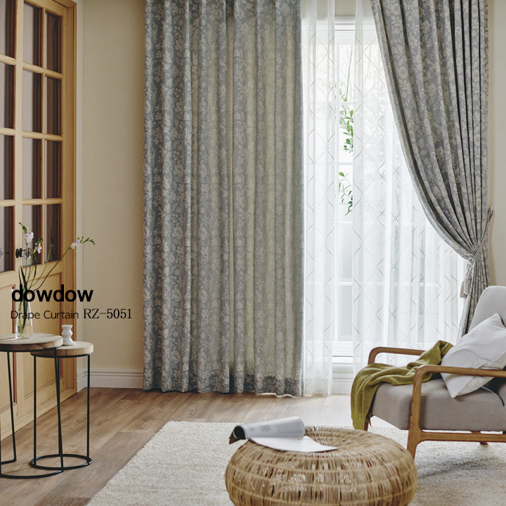 アメリカン クラシック】ナチュラルなザクロ柄のドレープカーテン【RZ