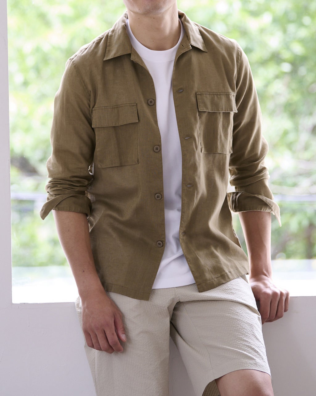 ハイブリッド・サファリシャツ/長袖/DoCLASSE