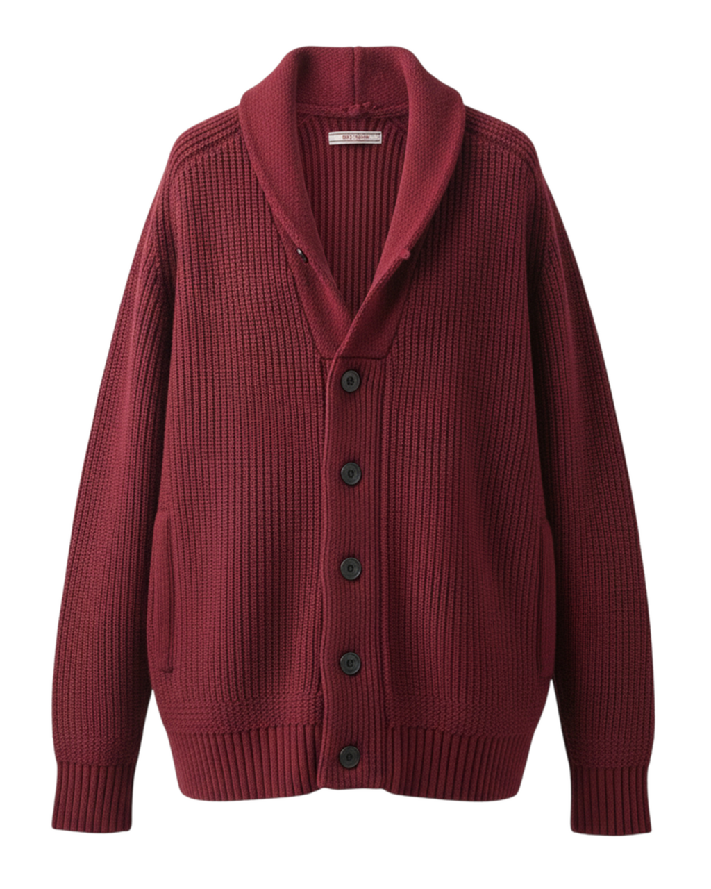 片畦ショールカラーカーディガン/DoCLASSE