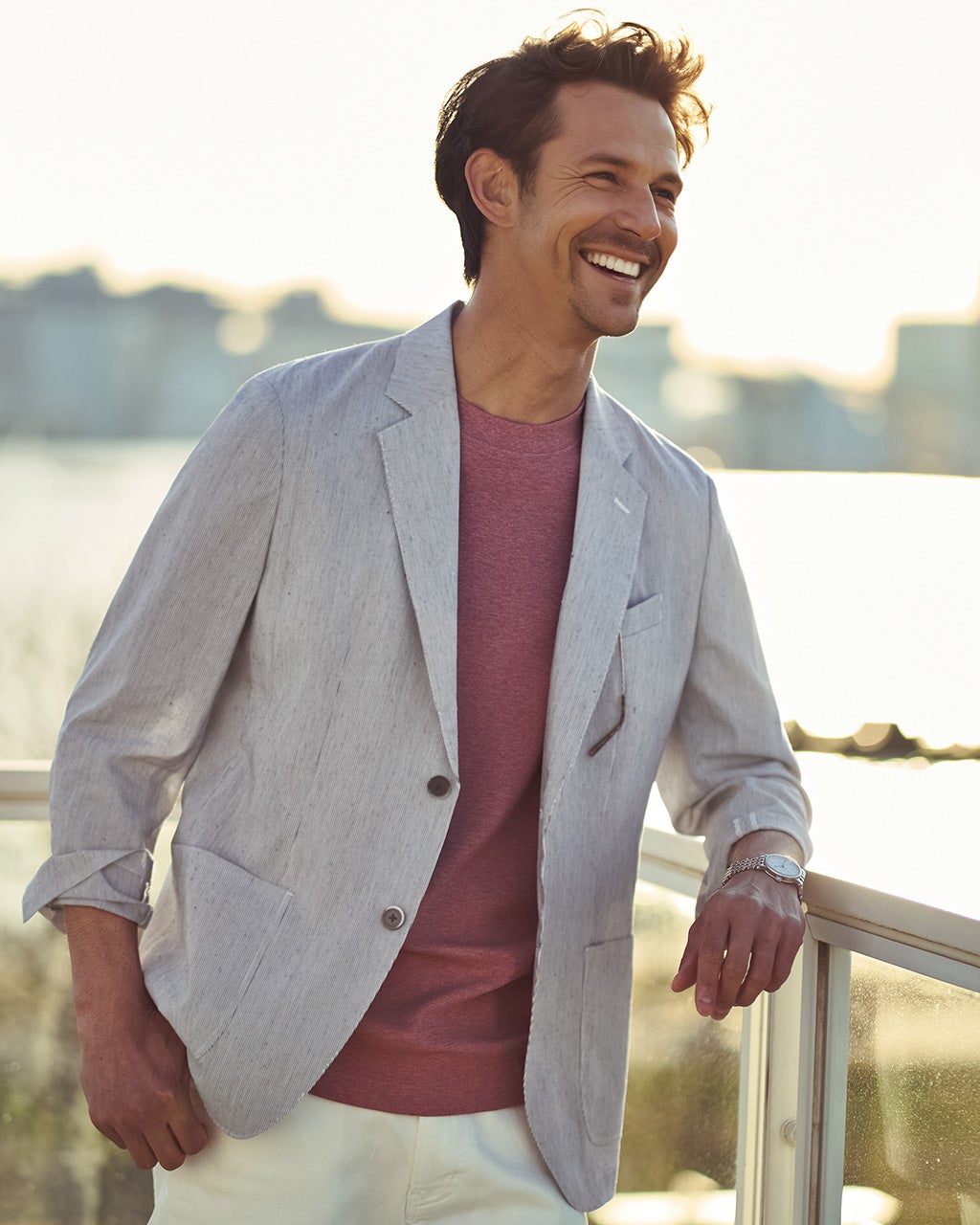 クールマックス・リネン混・超軽量ジャケット/DoCLASSE