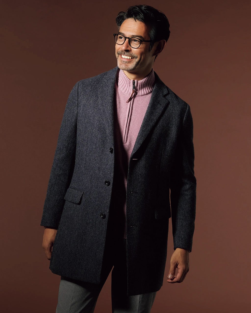 LOVAT（ラバット）英国ツイードチェスターコート/DoCLASSE