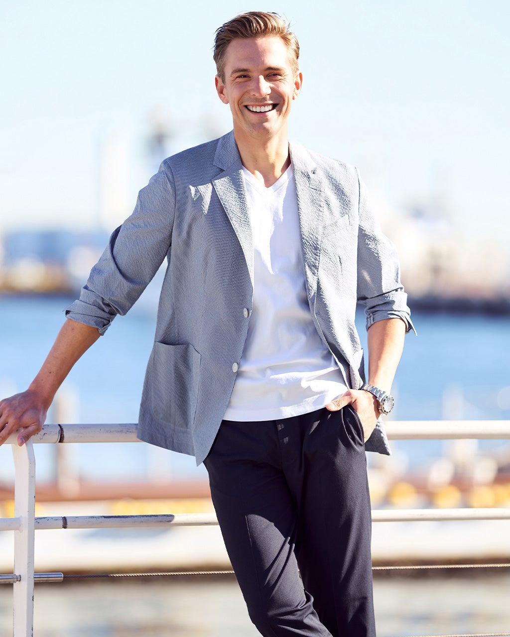 クールマックスシアサッカー風通るジャケット/DoCLASSE