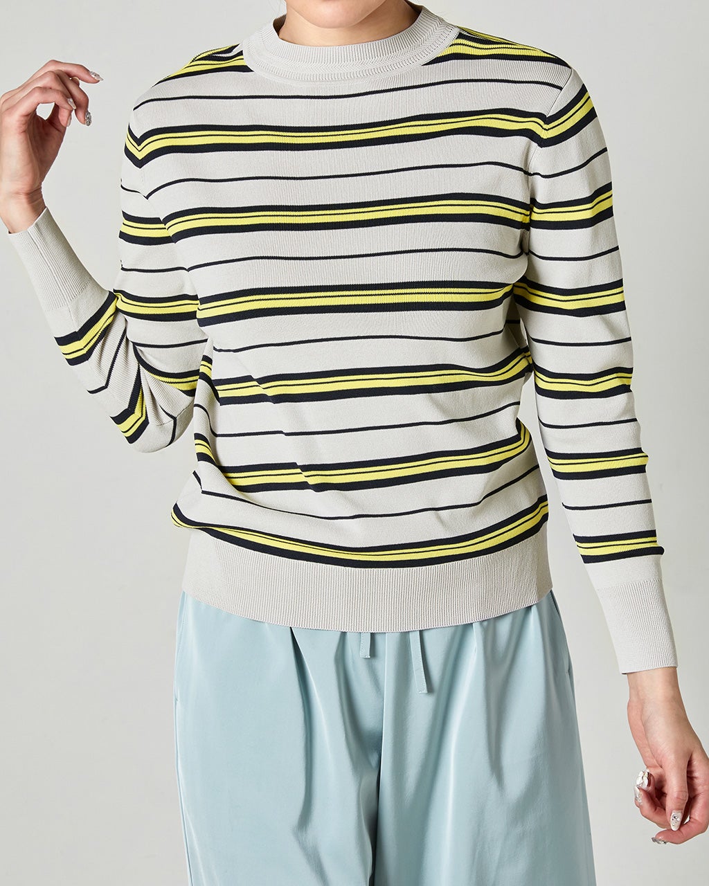 ハイツイストニット・柄編みハイネック/DoCLASSE