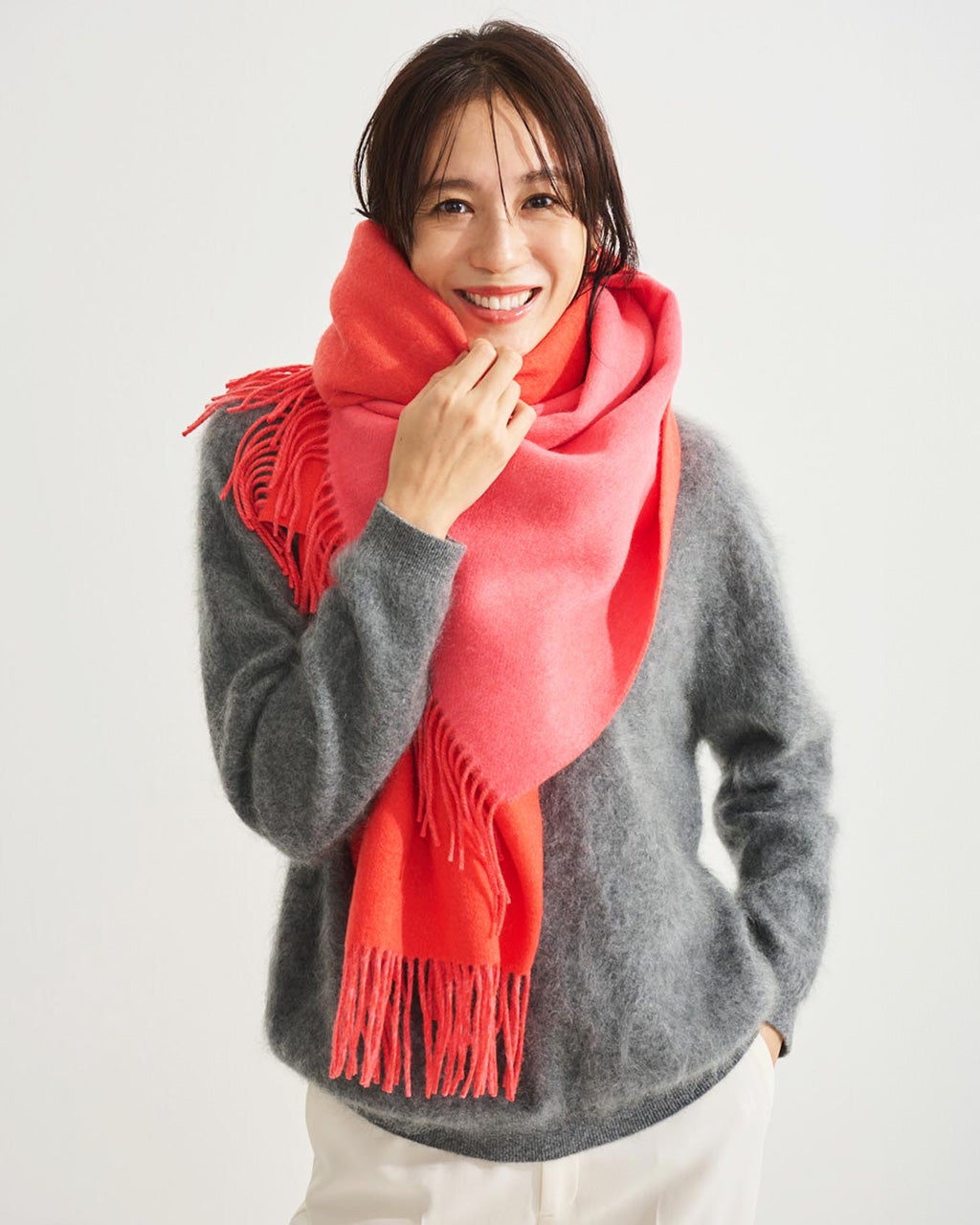 カシミヤ混ダブルフェイス・ストール/DoCLASSE