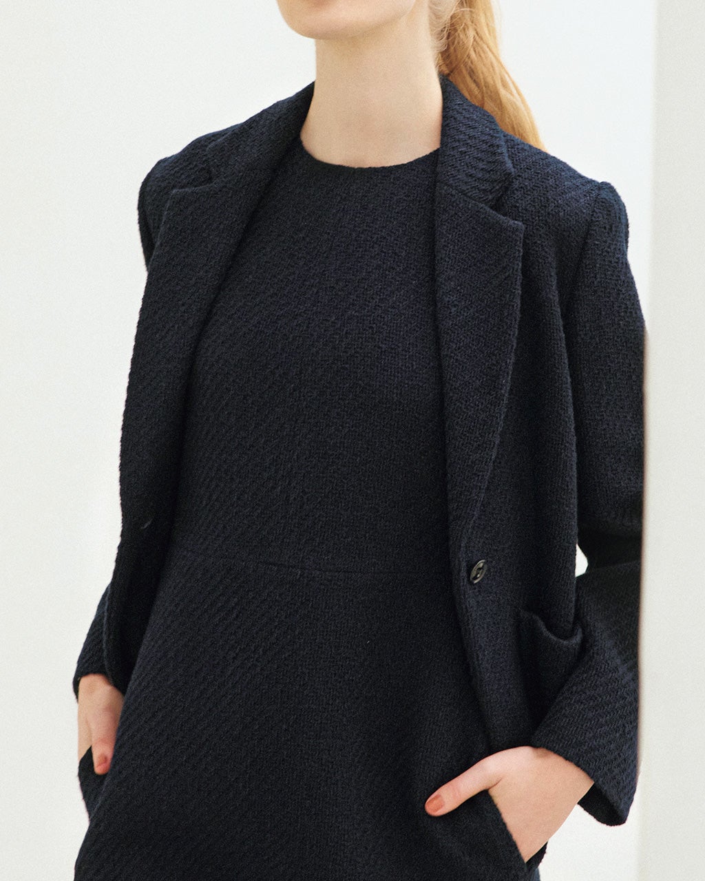 オーガニックコットンツイード・テーラードジャケット/DoCLASSE