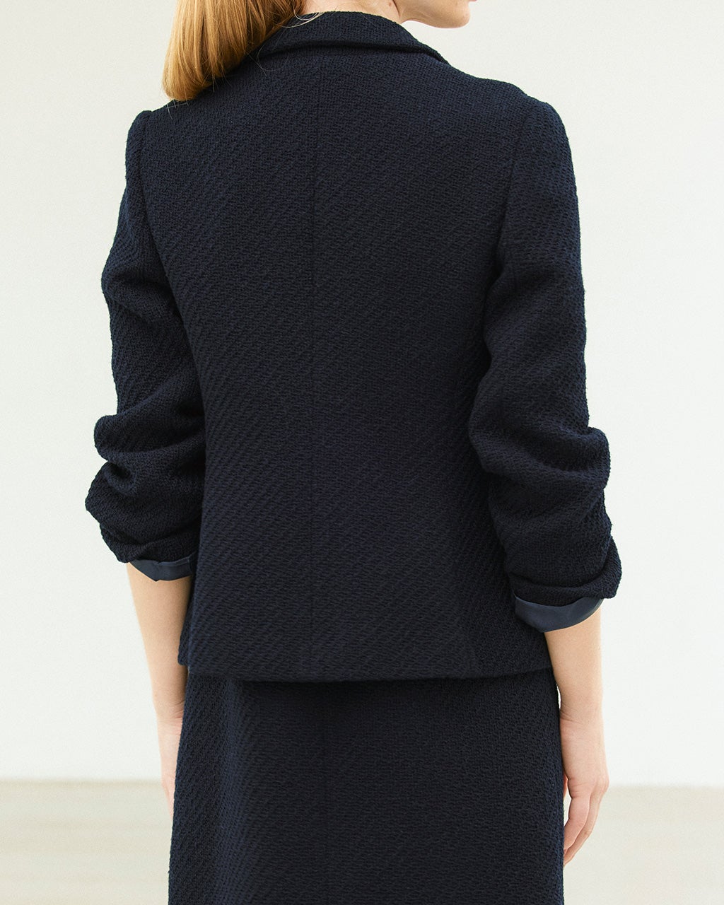 オーガニックコットンツイード・テーラードジャケット/DoCLASSE