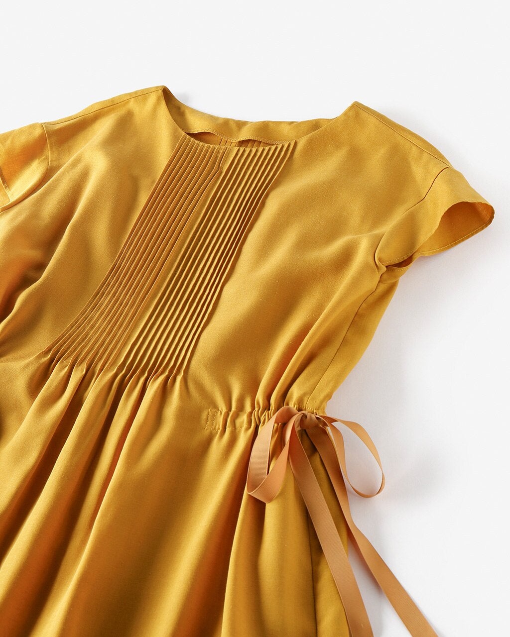 とろみリネン・グログランリボンワンピース/DoCLASSE