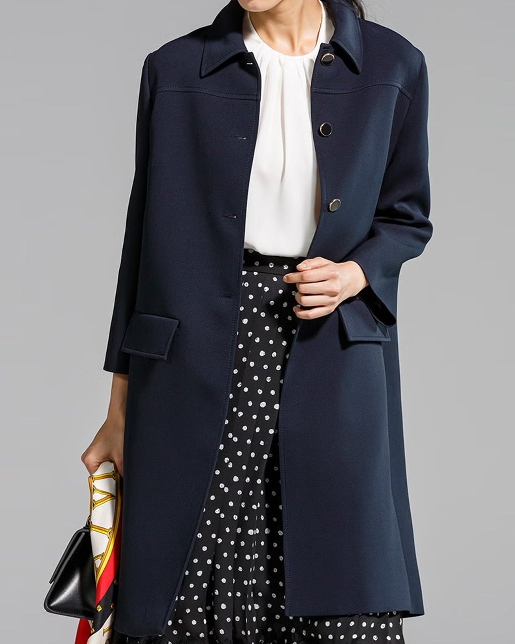 トリプルクロス・ステンカラーコート/DoCLASSE