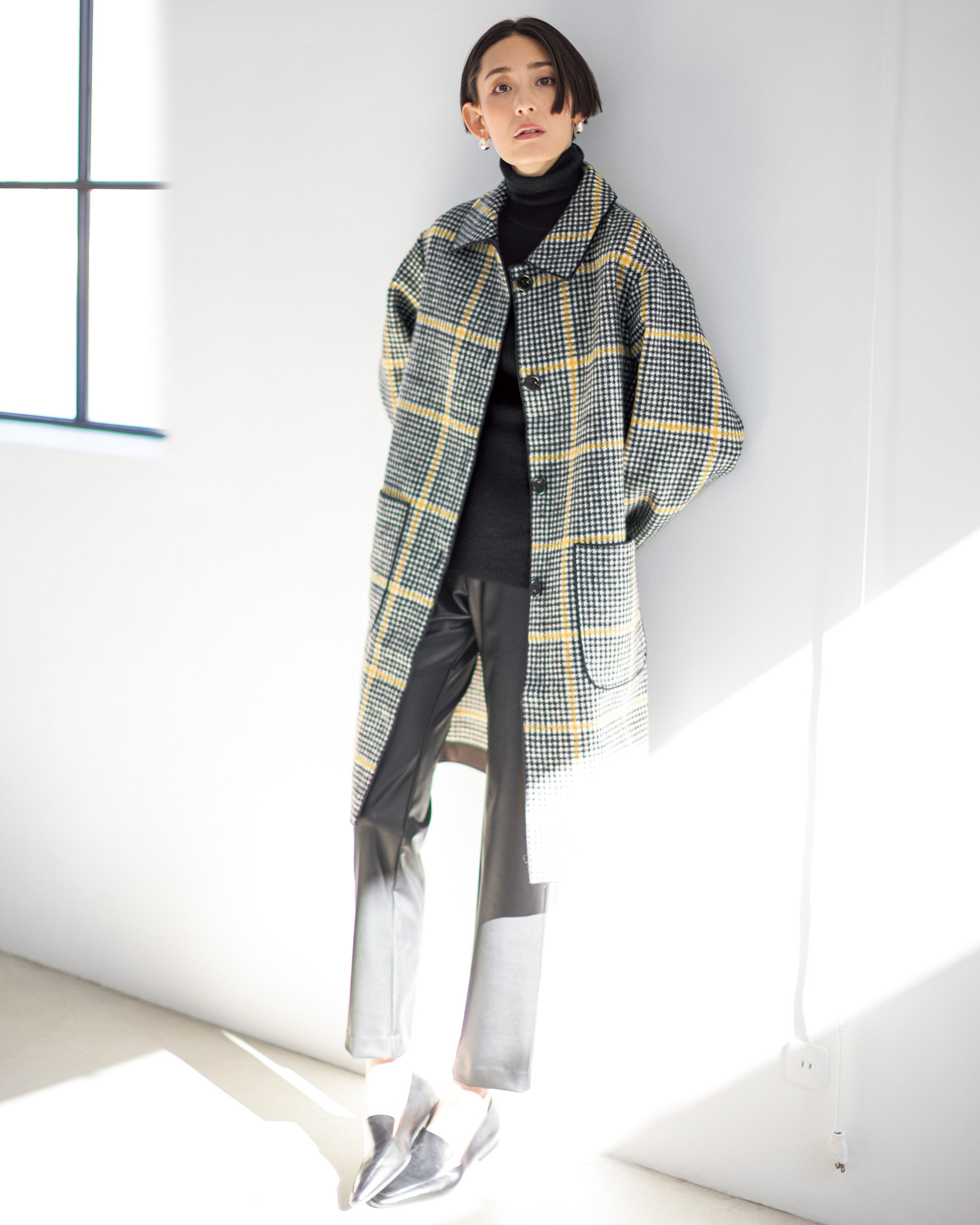 ETRO エトロ 22AW チェック柄 ラシャ ウール混紡 コート asc エトロ