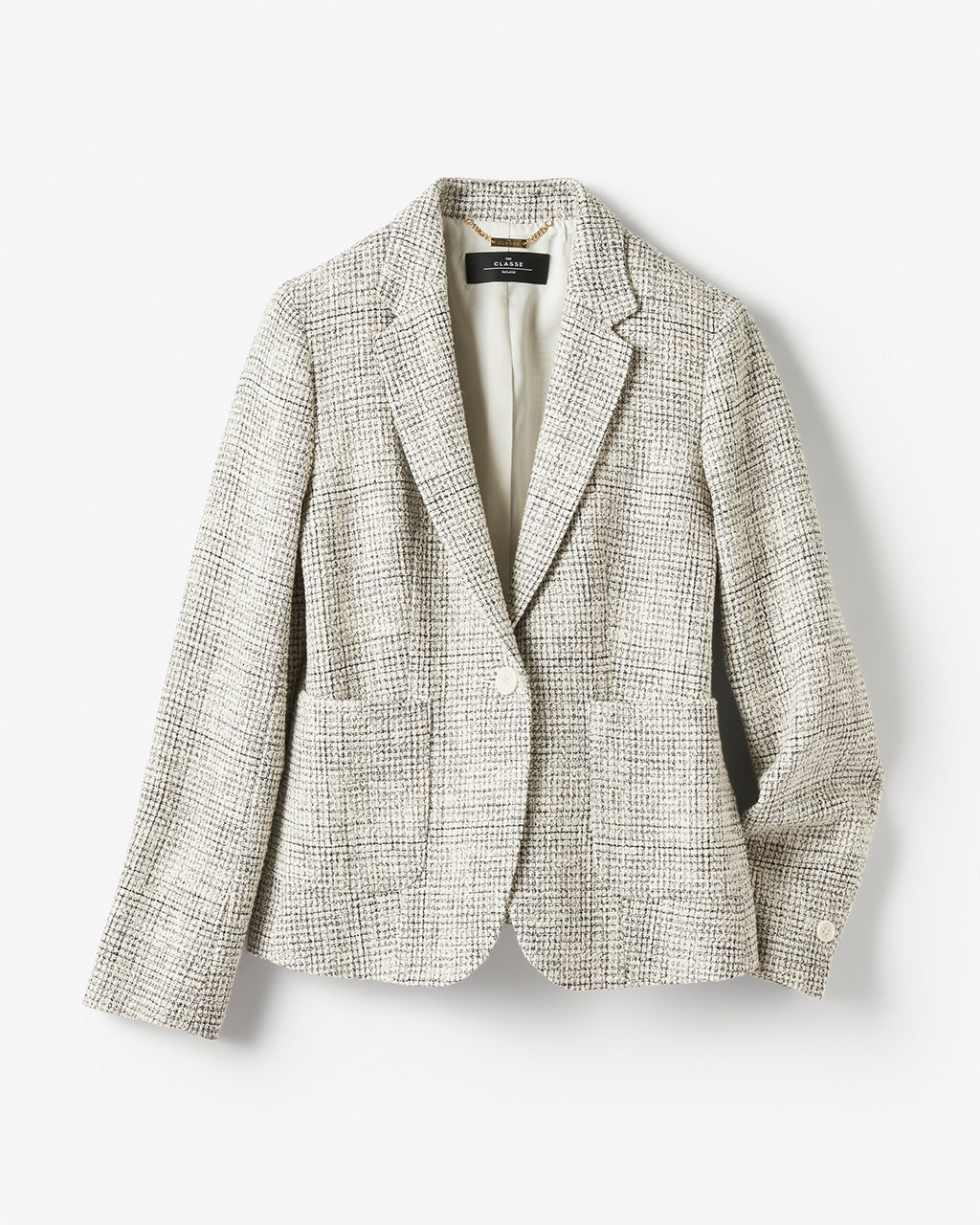 ストレッチツイード・シングルジャケット/DoCLASSE