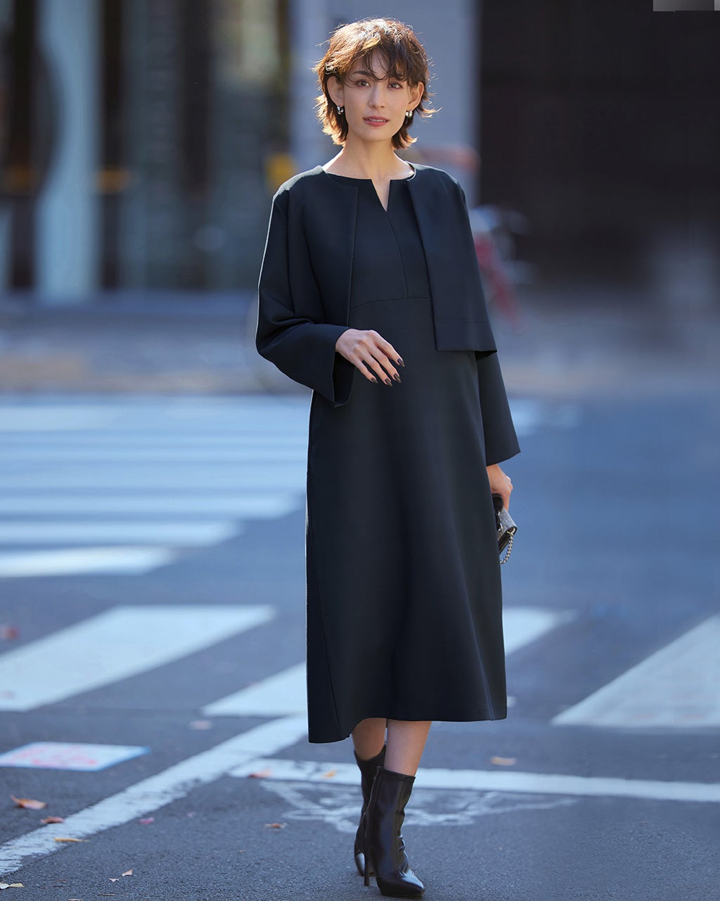 ウォッシャブル・ノーカラージャケット/DoCLASSE