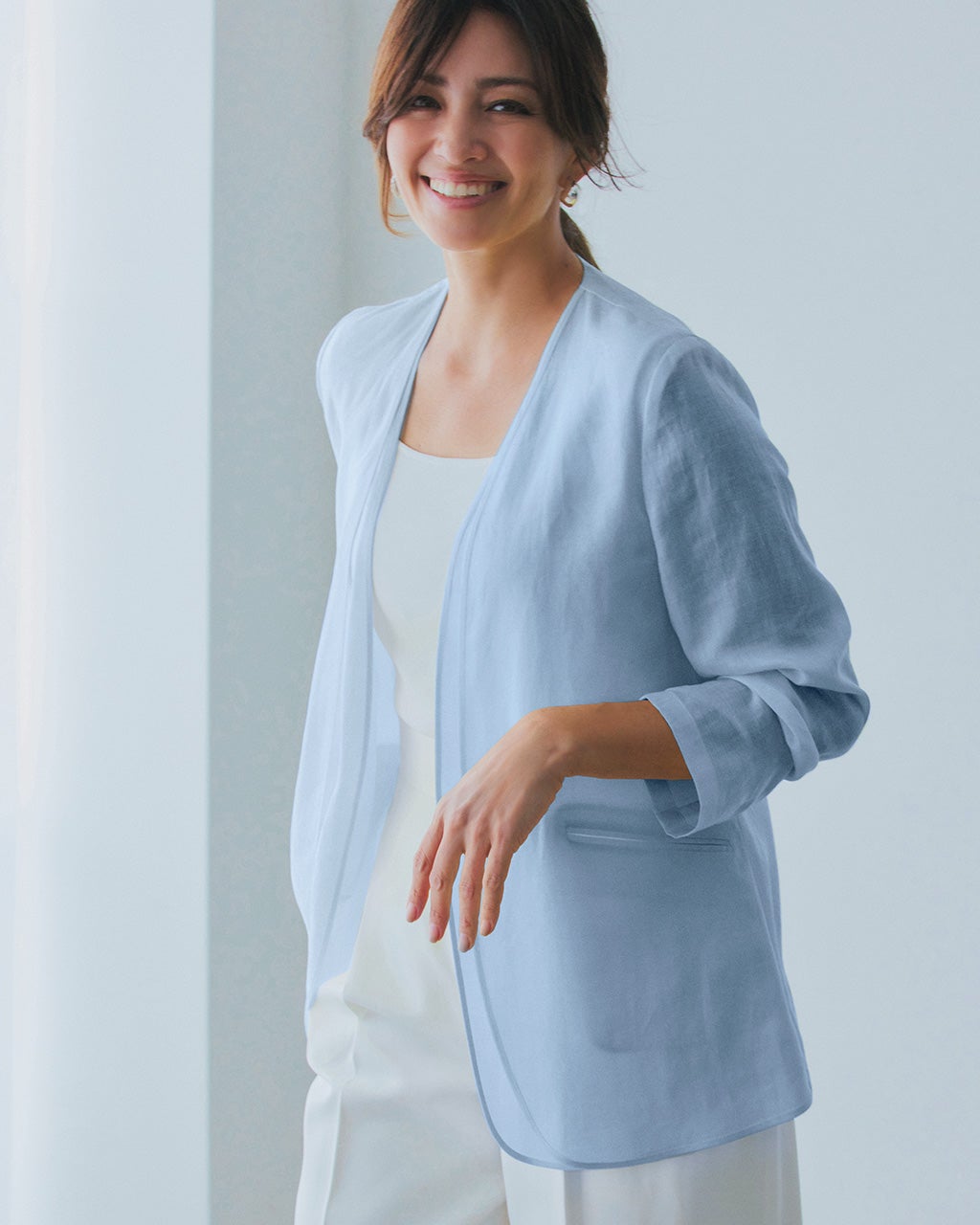 シアーラミー・ダブルノーカラージャケット/DoCLASSE