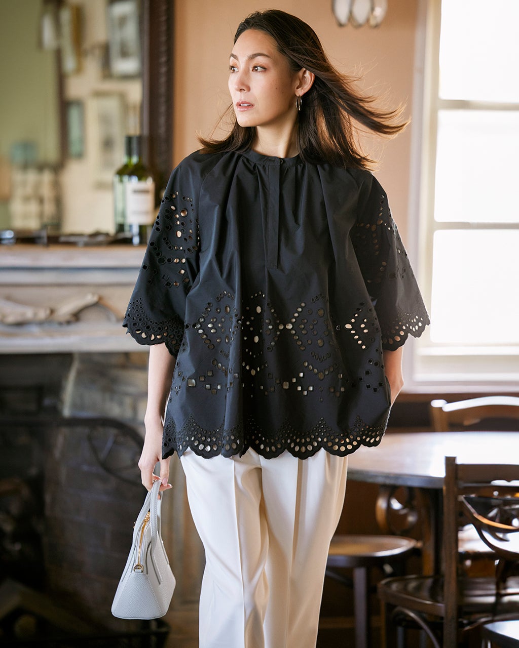 カットワークレース・サックブラウス/DoCLASSE