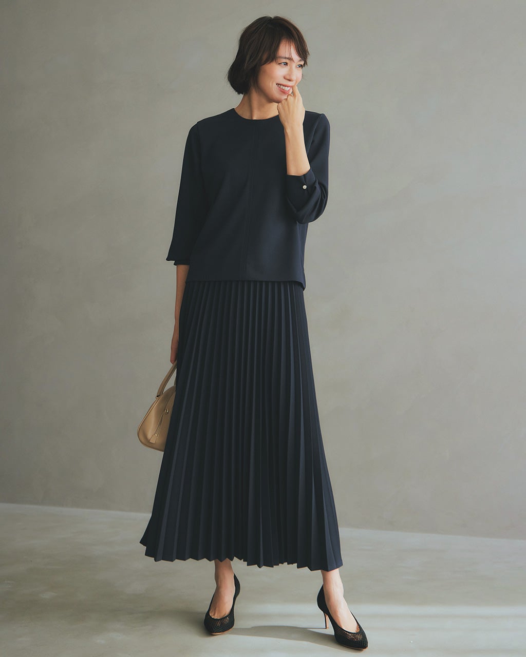 カットジョーゼット・細プリーツスカート/DoCLASSE