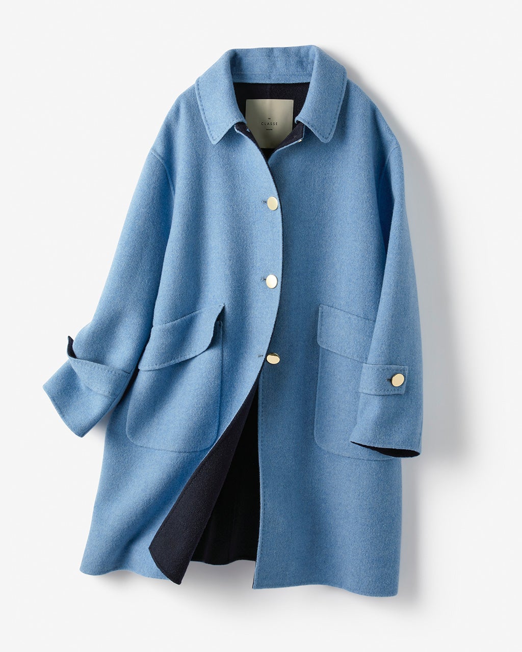 カシミヤ混ウールリバー・2WAYミドルコート/DoCLASSE