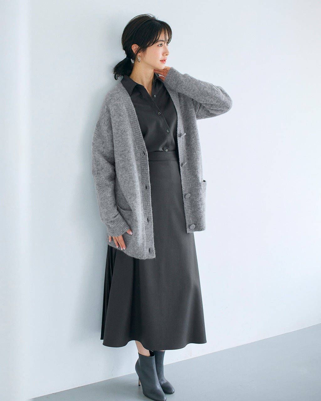 アルパカメリノ・ミドルカーディガン/DoCLASSE