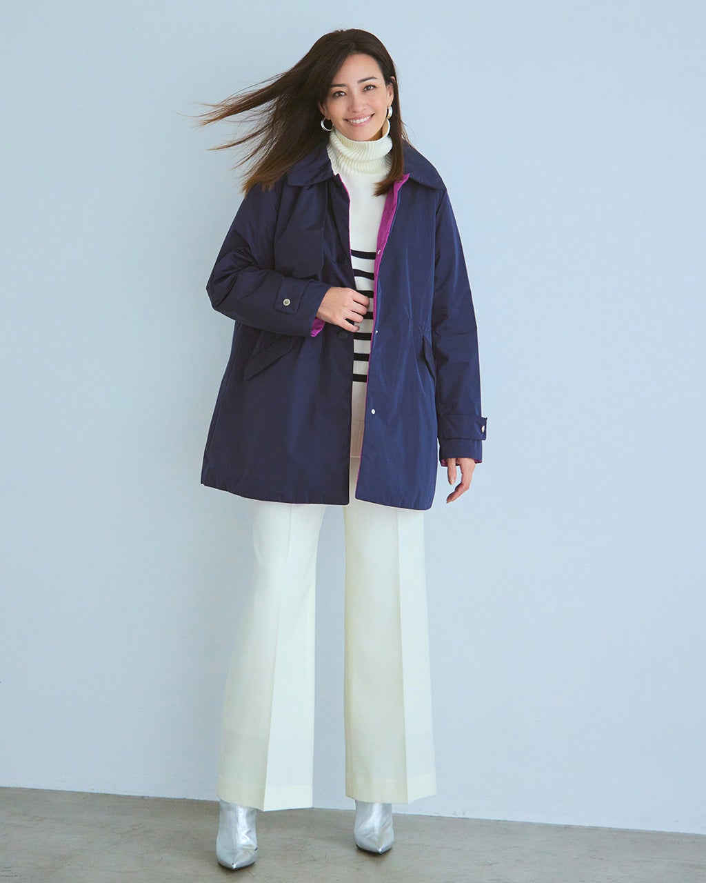 マジカルサーモ・ステンカラーコート／ミドル/DoCLASSE