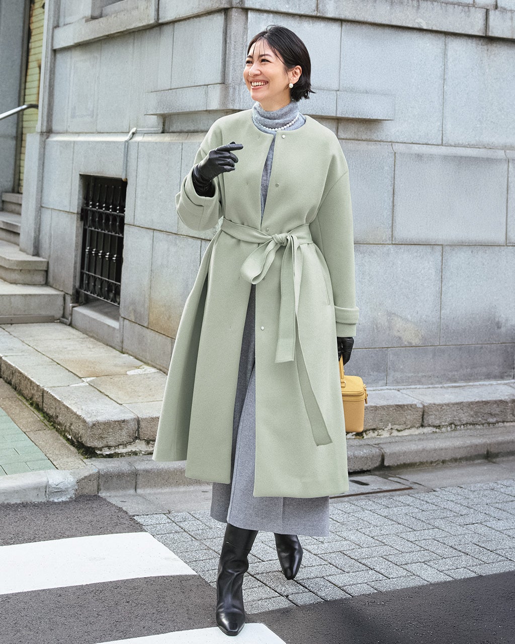 ウールライクニードル・ロングコート/DoCLASSE