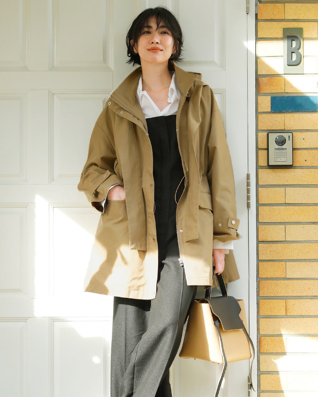 レディース フード付きコート（ベージュ）一覧/40代50代からの