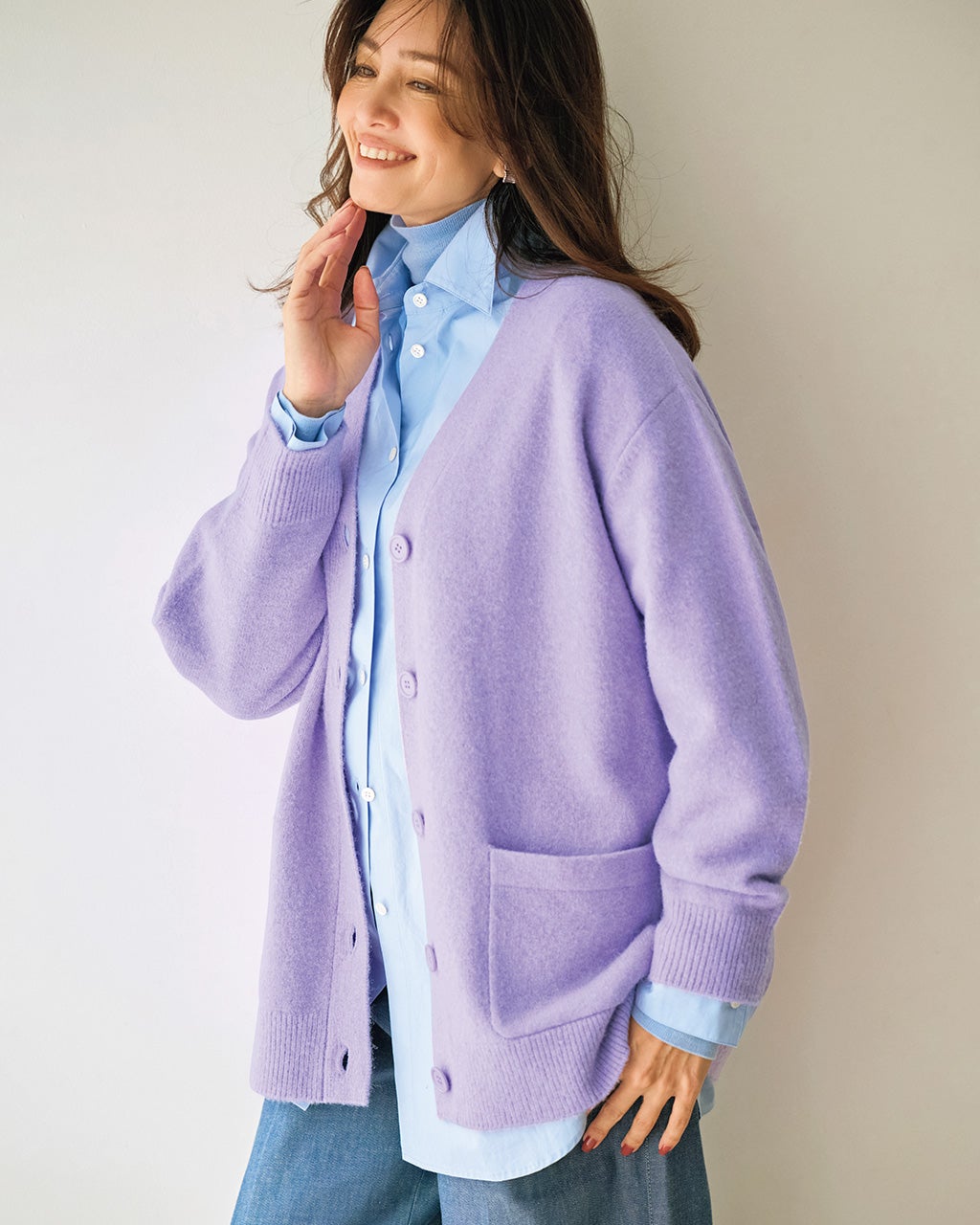 レディース カーディガン（パープル）一覧/40代50代からのファッション