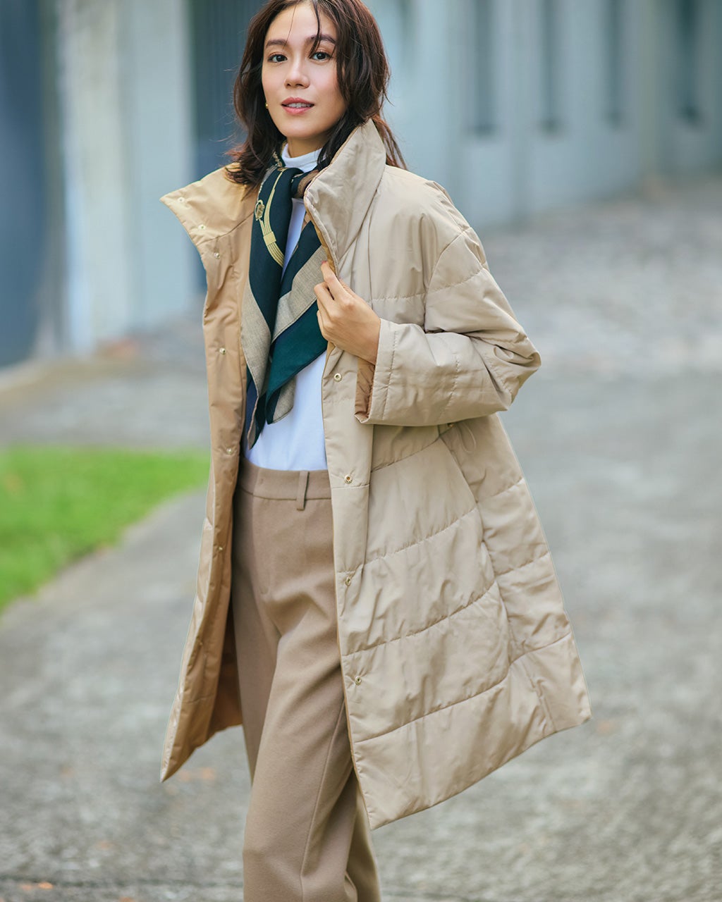 マジカルサーモ・リバーシブルタフタコート/DoCLASSE