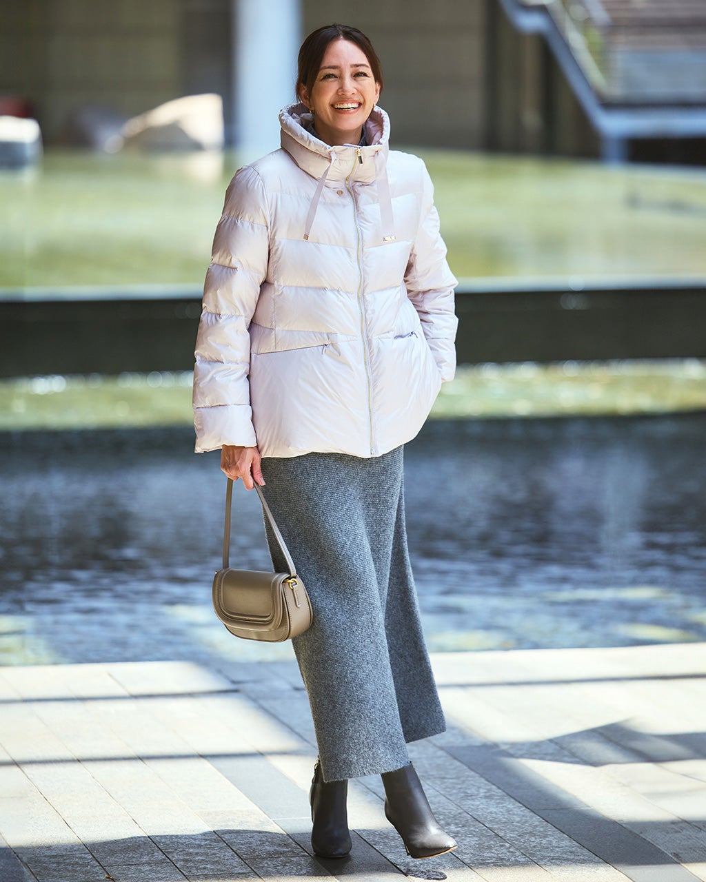 艶Airダウン・スタンドカラーコート/DoCLASSE