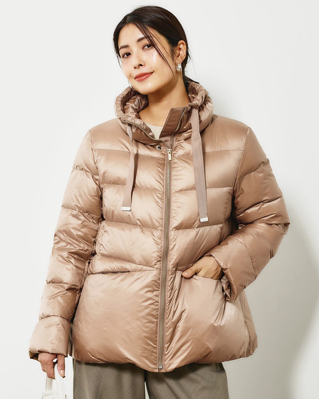 艶Airダウン・スタンドカラーコート/DoCLASSE