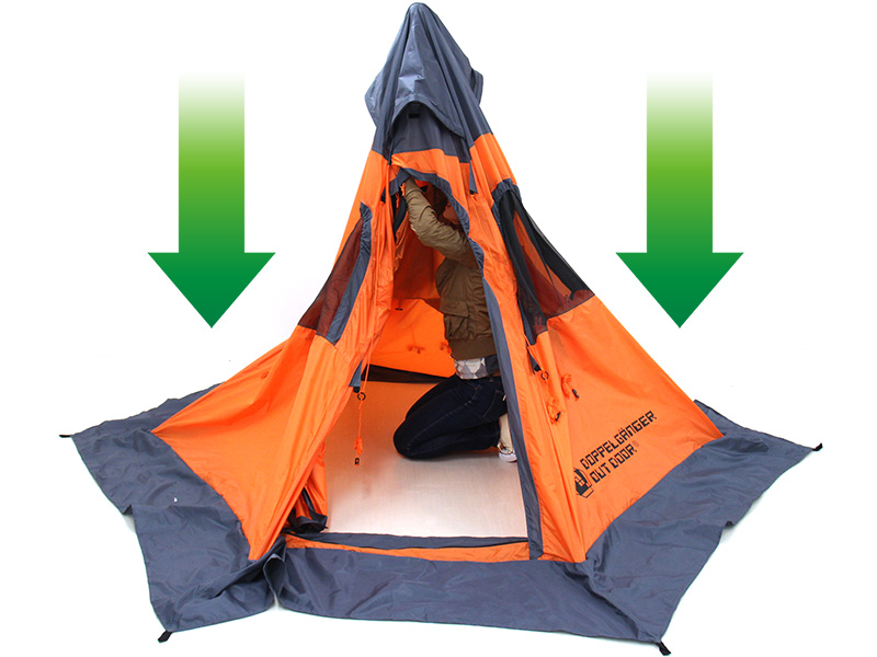 販売終了】ワンタッチフィッシングテント（フラッシュオレンジ・3人用