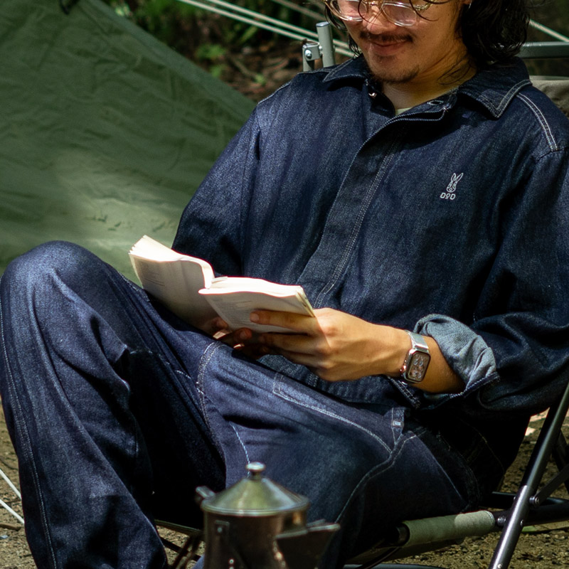 ツナギインザワイルド（グレージュ/インディゴネイビー）AL121-BG/NV-F