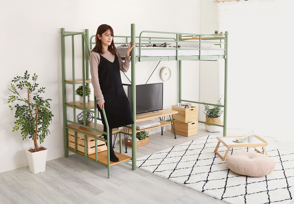 北欧インテリア 階段付き ロフトベッド selva セルヴァ - 家具専門店ど