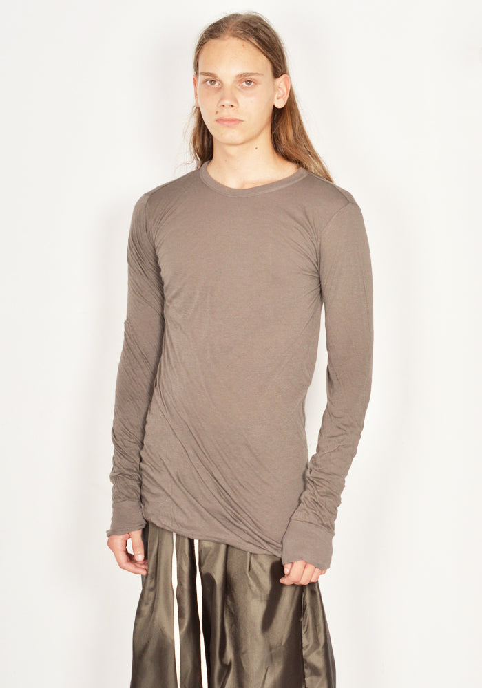 RICK OWENS DOUBLE LAYERED LONG SLEEVE T-SHIRT DUST FW23 | DOSHABURI