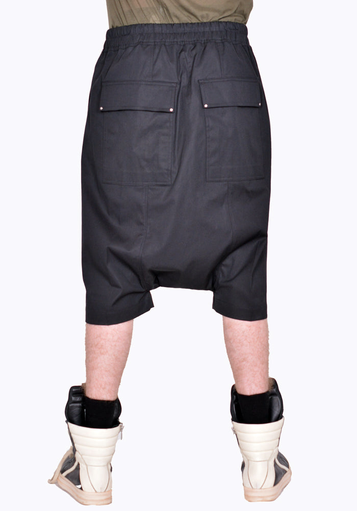 RICK OWENS RICK'S PODS SHORTS COTTON BLEND BLACK FW22 | DOSHABURI Shop