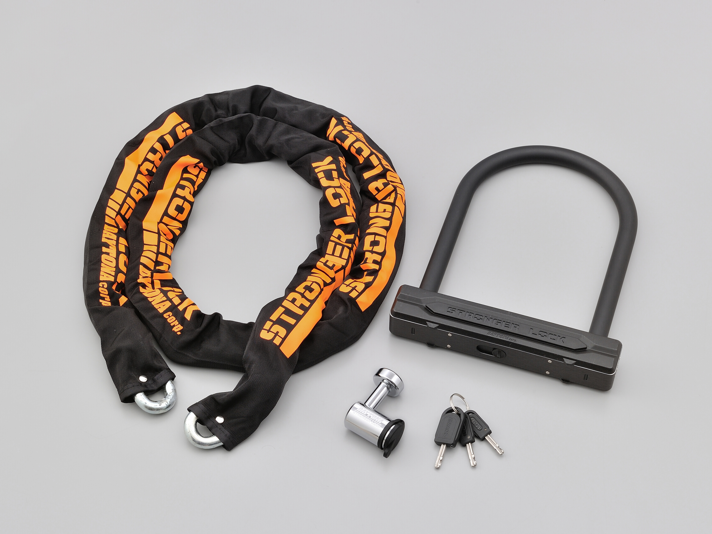 ストロンガーロックセット チェーンロック2.0+U字ロックH220mm｜株式