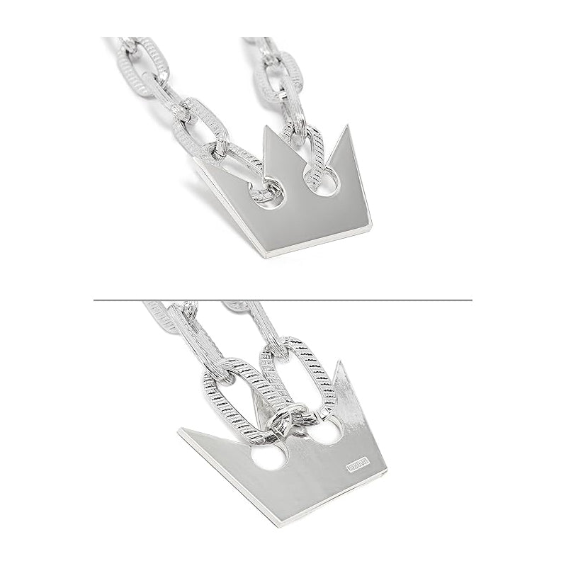 Sora Necklace with Thick Chain Crown Pendant for Halloween