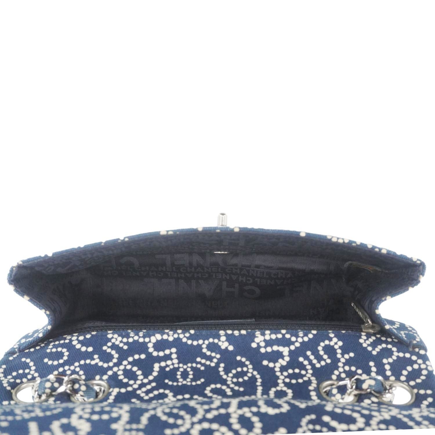 CHANEL Coco Mark No 5 Icon Canvas Navy Blue Shoulder Bag