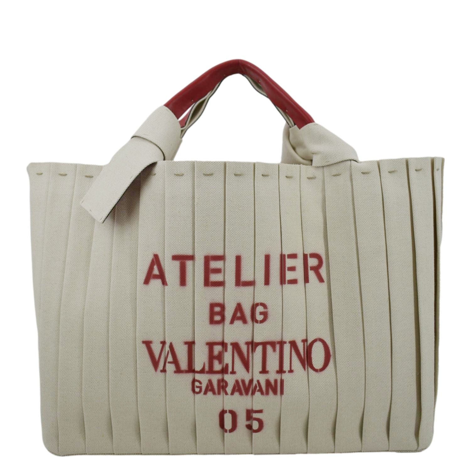VALENTINO GARAVANI Atelier 05 Canvas Tote Bag Beige