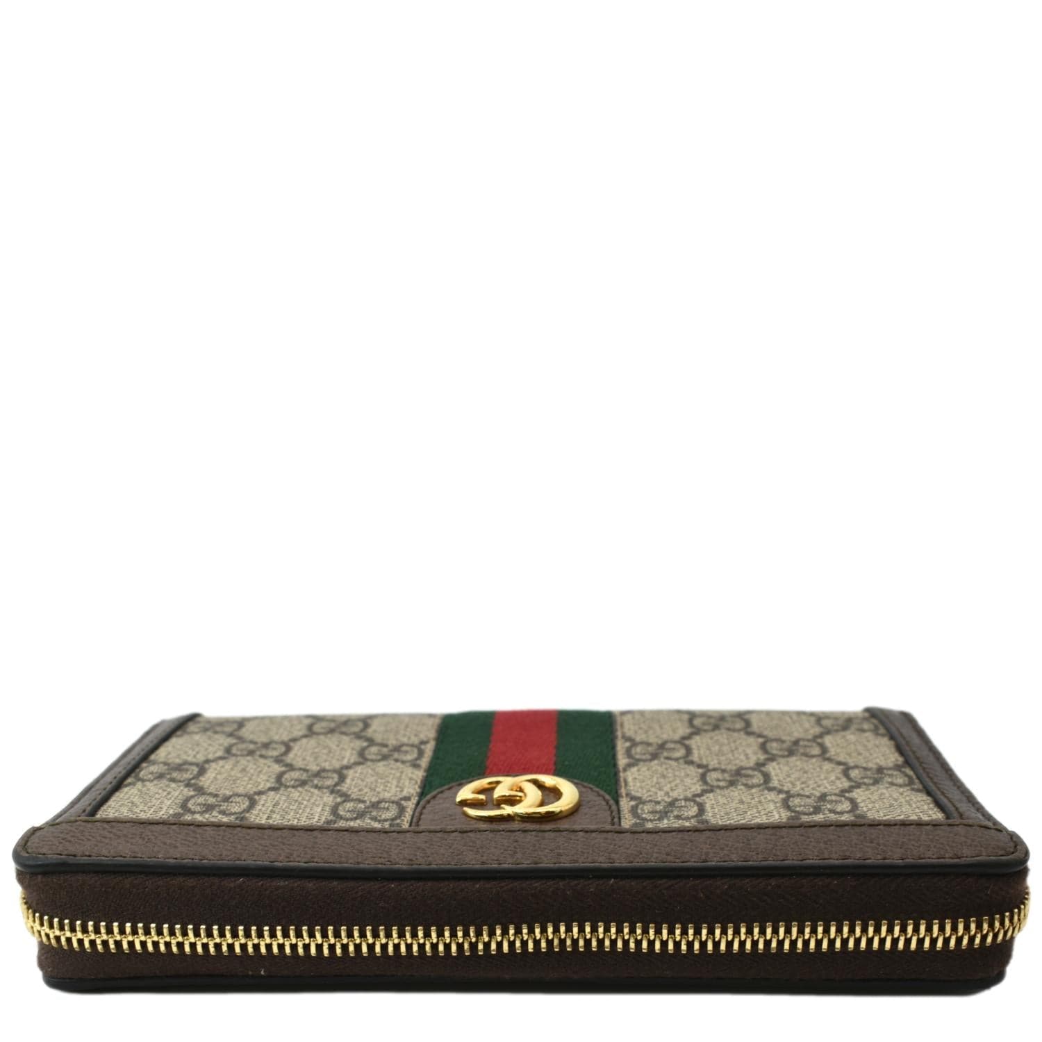 GUCCI Ophidia GG Supreme Canvas Zip Wallet Beige 523154