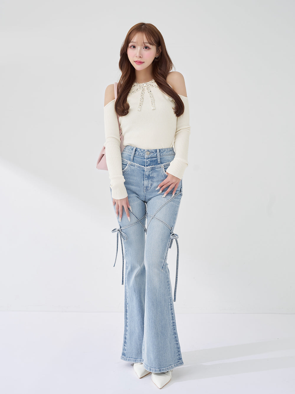 リボンビジューアメスリニットトップス – Darich (ダーリッチ)