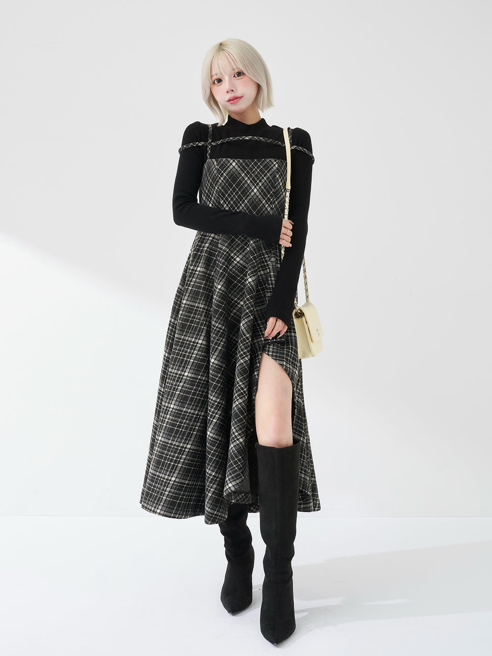 ローウエストデザインニットワンピース – Darich (ダーリッチ)