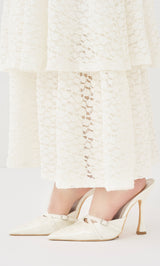 バックリボンフラワーレースティアードロングドレス – Darich (ダーリッチ)