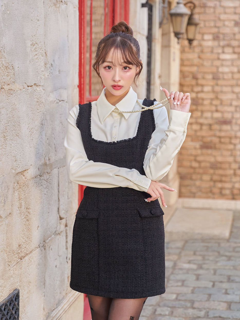 シャツドッキングツイードミニワンピース – Darich (ダーリッチ)