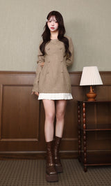 プリーツドッキングツイードミニワンピース – Darich (ダーリッチ)