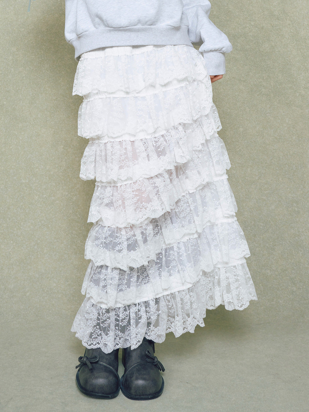 フラワーレースティアードフリルスカート – Darich (ダーリッチ)
