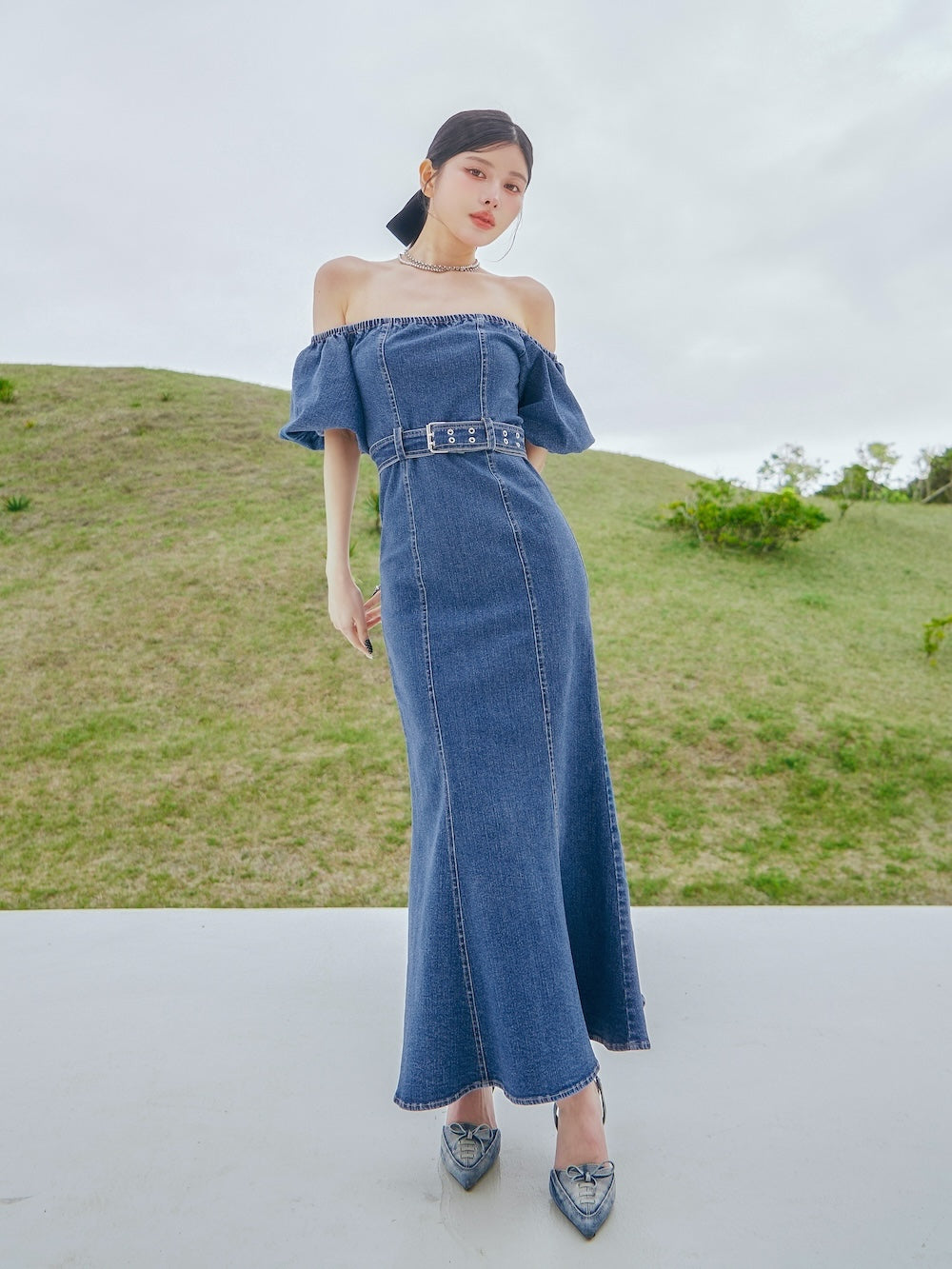 デニムオフショルロングワンピース – Darich (ダーリッチ)