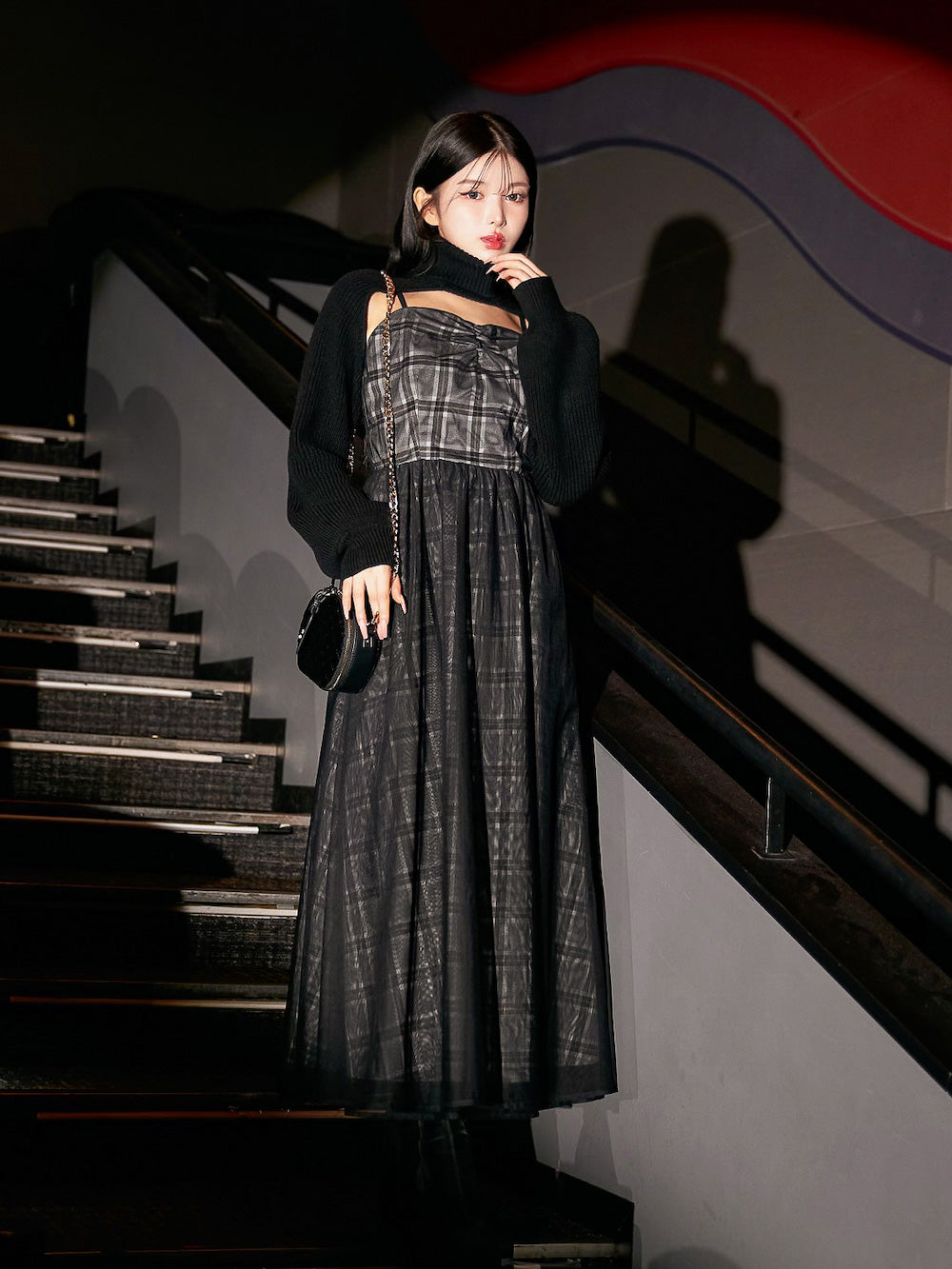 チュールドッキングチェックワンピース – Darich (ダーリッチ)