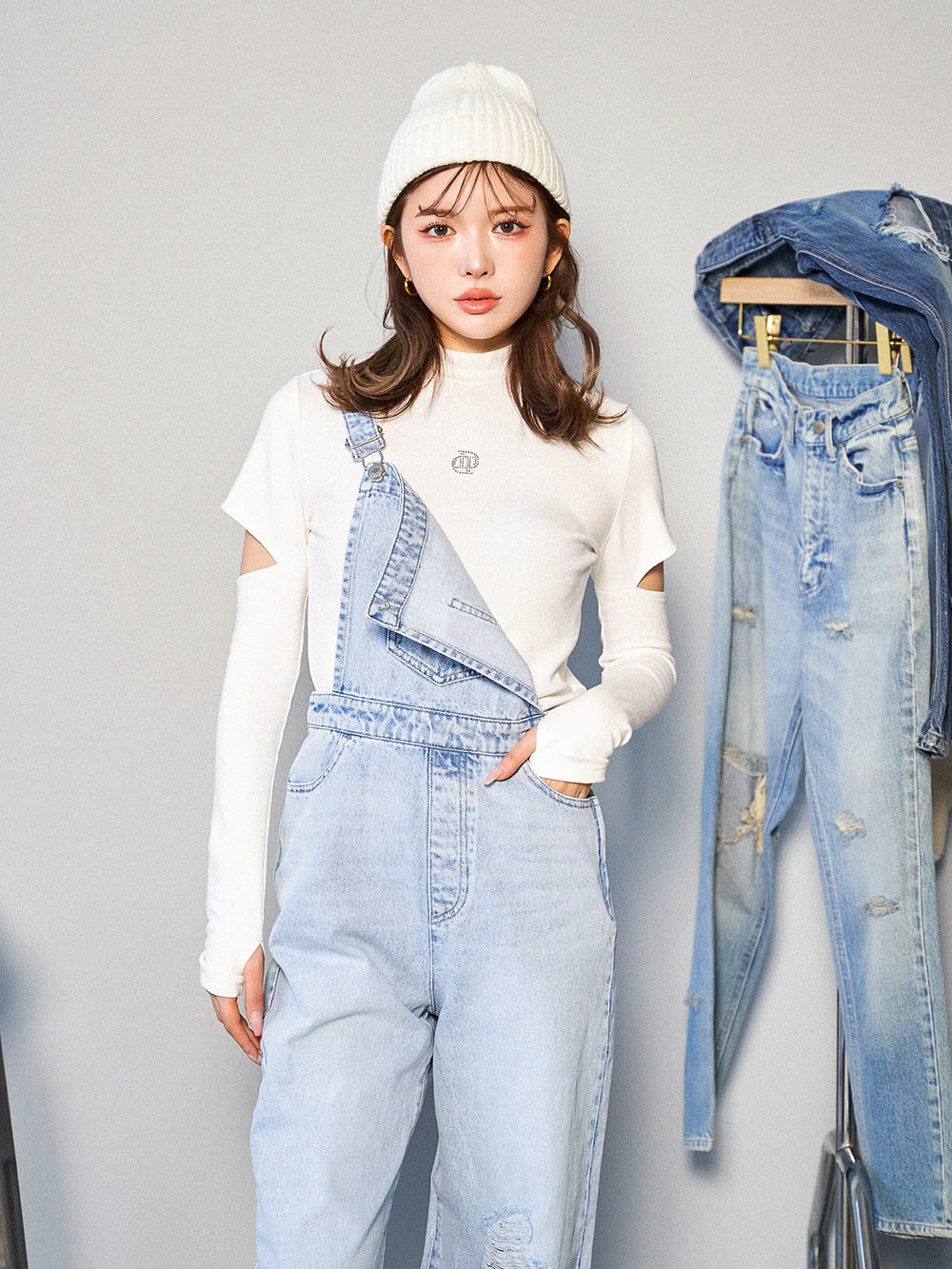 カットダメージデニムサロペット – Darich (ダーリッチ)