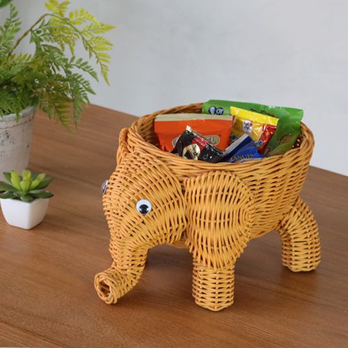 ラタン アニマルバスケット 象 Mサイズ(ストレートノーズ)GK601MPB
