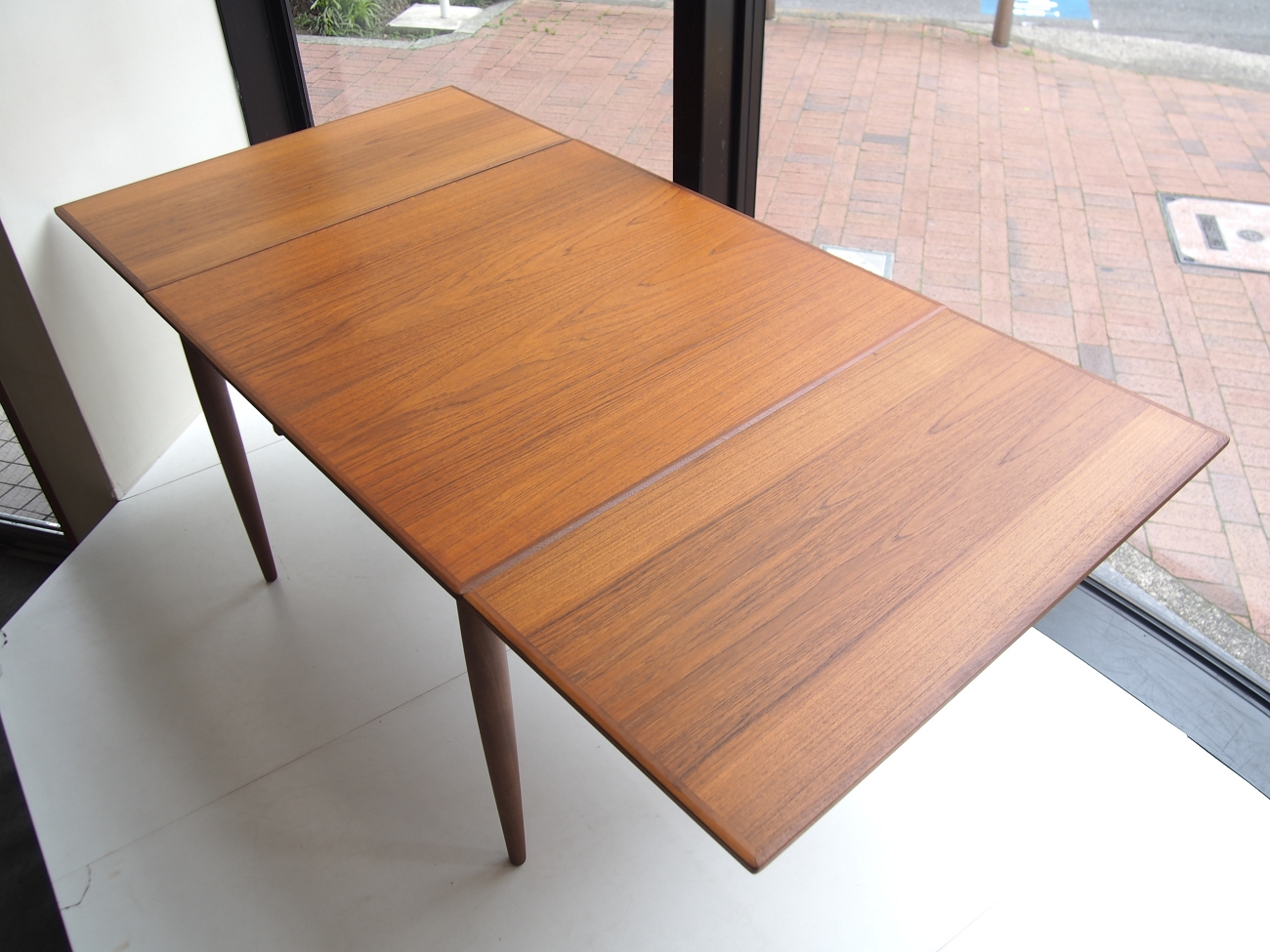 チーク エクステンションダイニングテーブル スクエア（正方形