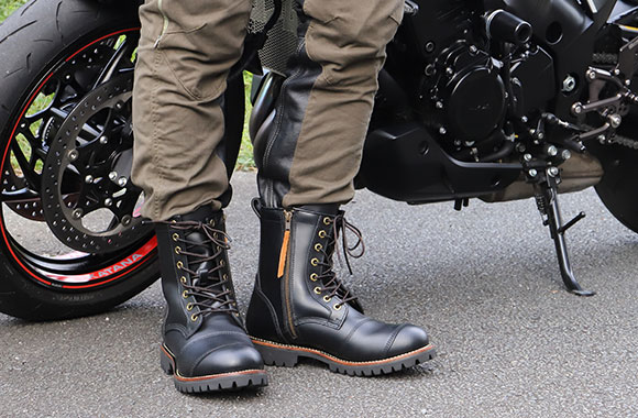 HS-B12 シフトガード付きレザーZIPブーツ | DEGNER