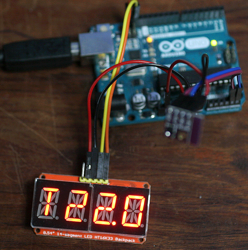 7セグLED表示 その8 4文字-HT16K33② - Arduinoクックブック